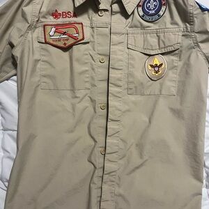 Boy Scouts of America tan XL shirt youth Shirt BSA troop tenderfoot first class